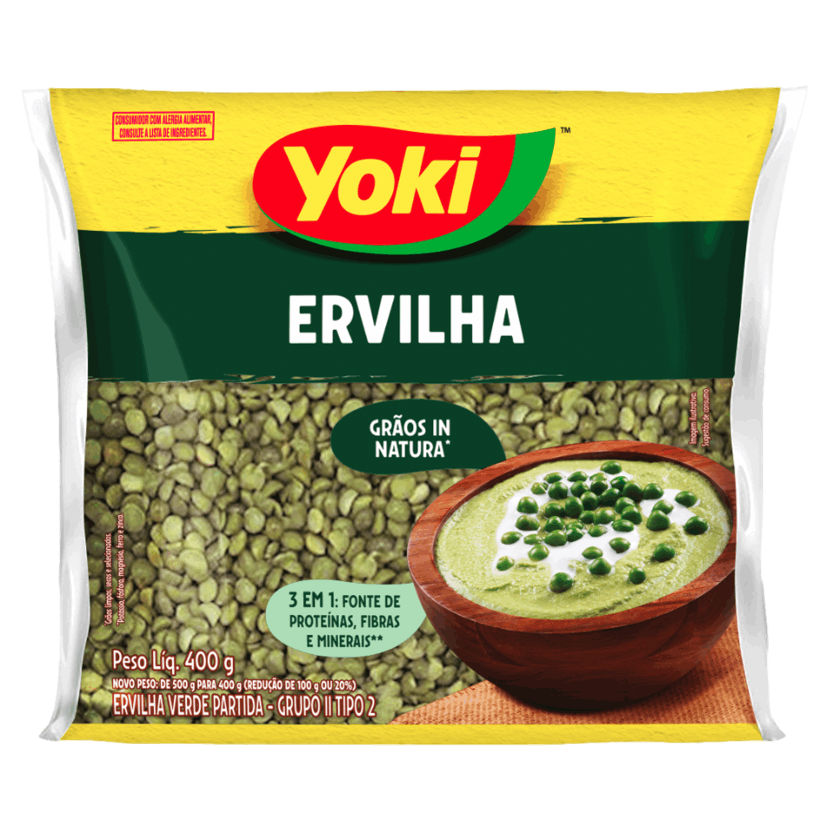 Ervilha Partida Tipo 2 Yoki Pacote 400g