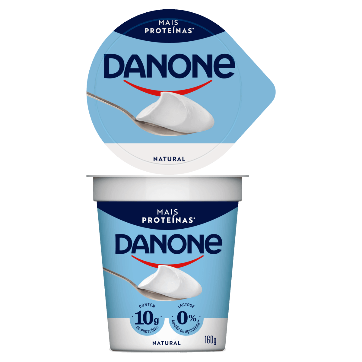 Iogurte Semidesnatado Natural Zero Lactose Danone Copo 160g