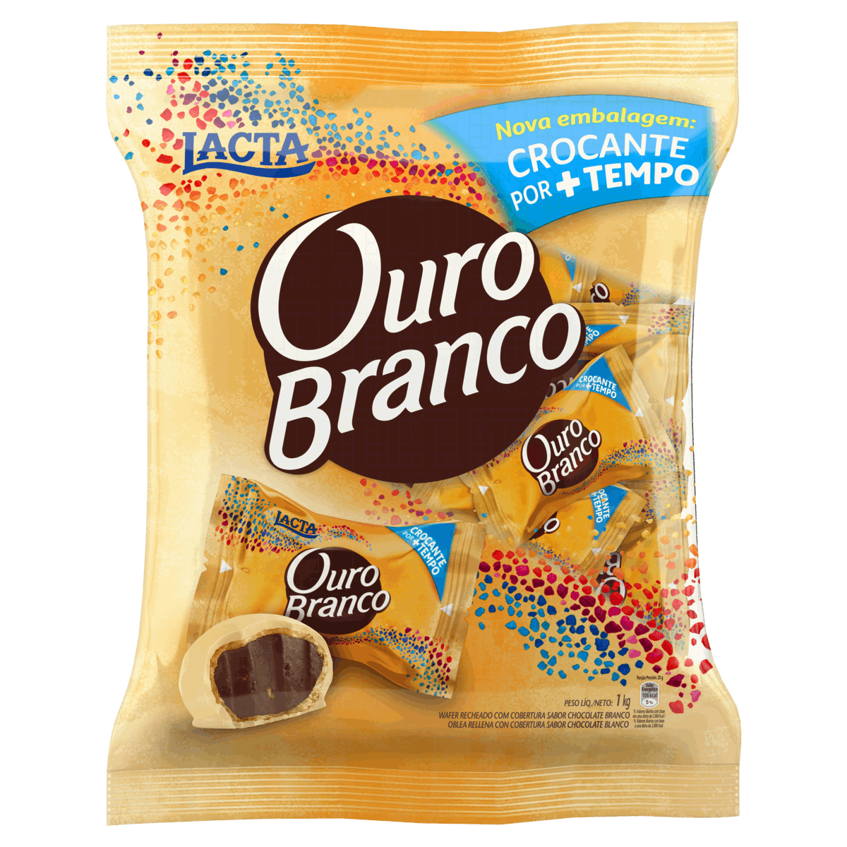 Bombom Wafer Lacta Ouro Branco Pacote 1kg