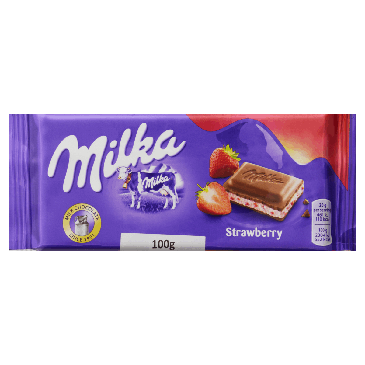 Chocolate com Iogurte de Morango Milka Pacote 100g