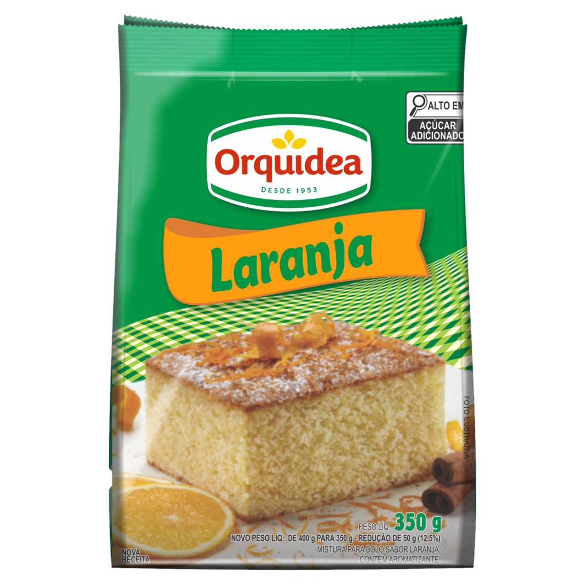 Mistura para Bolo Laranja Orquídea Pacote 350g