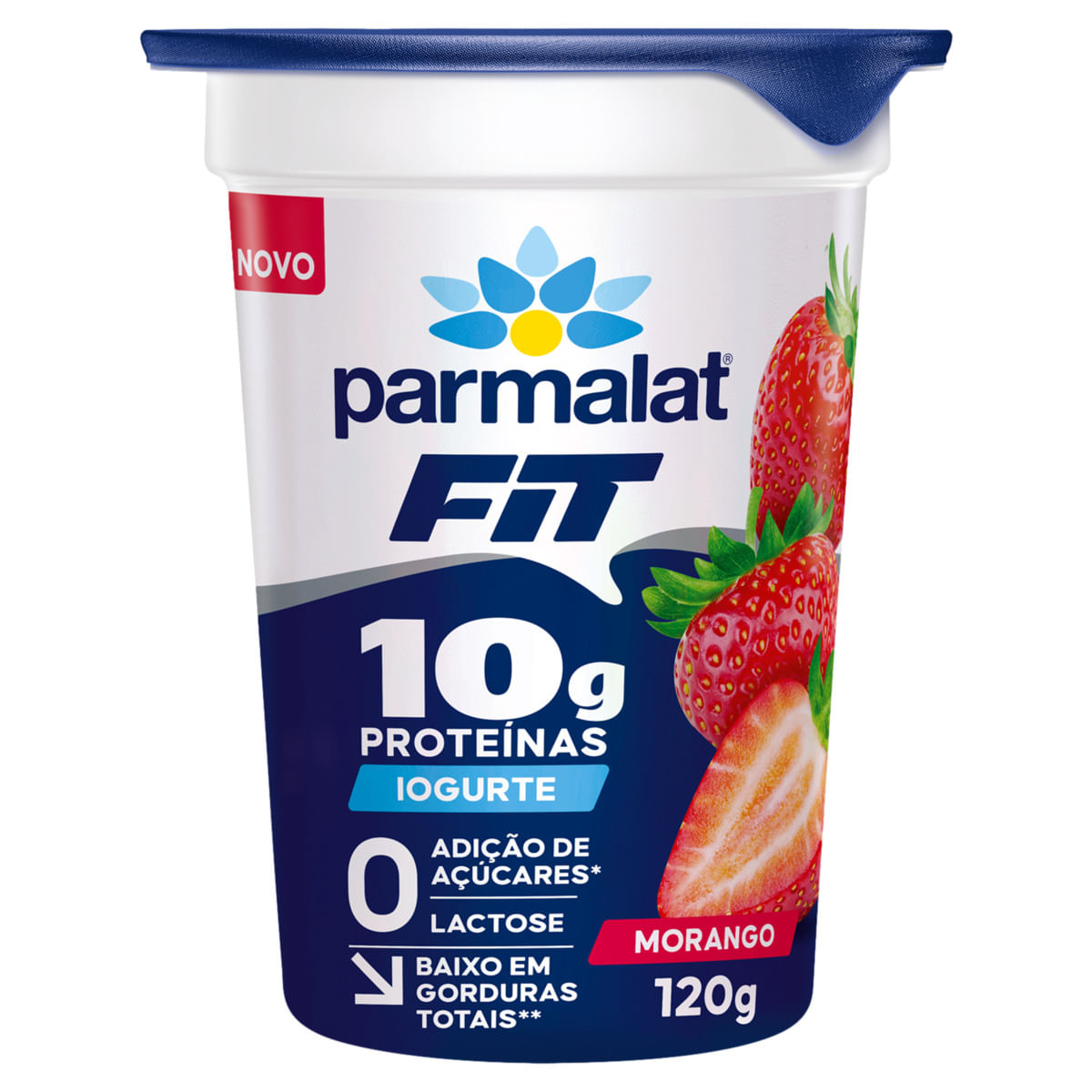 Iogurte Semidesnatado Morango Zero Lactose Parmalat Fit Copo 120g