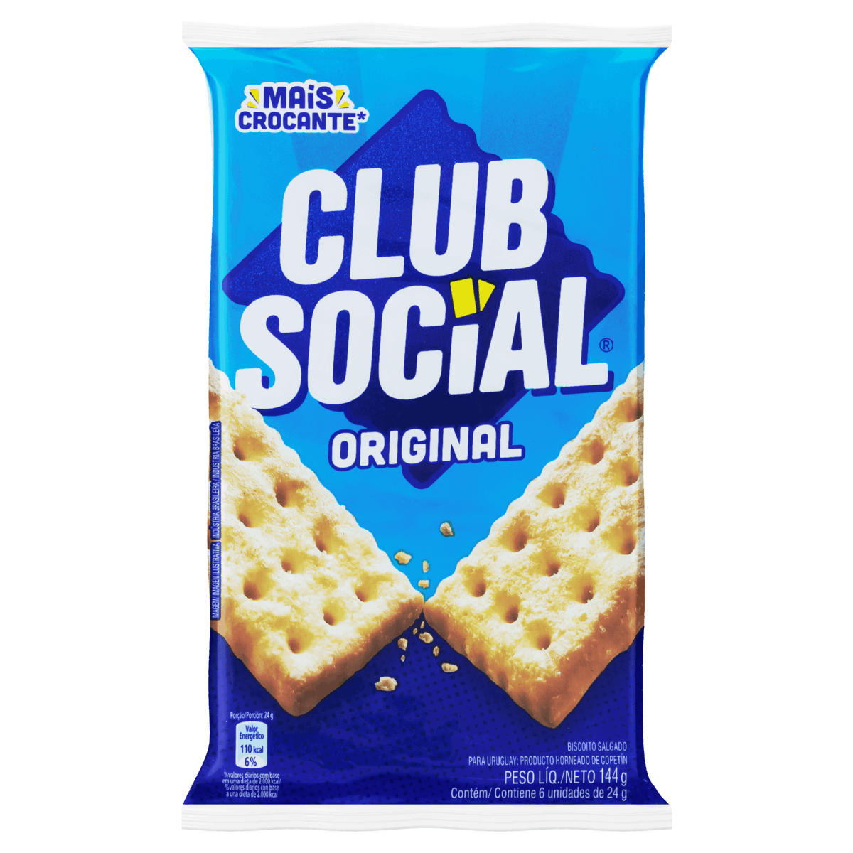 Pack Biscoito Original Club Social Pacote 144g 6 Unidades