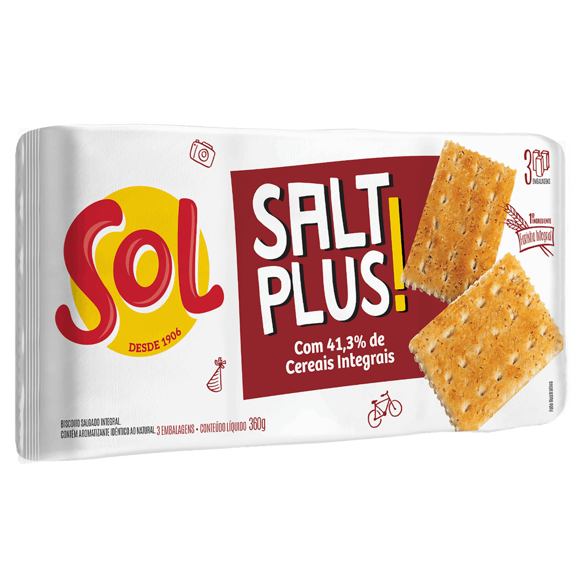 Biscoito Cracker Integral Águia Pacote 360g