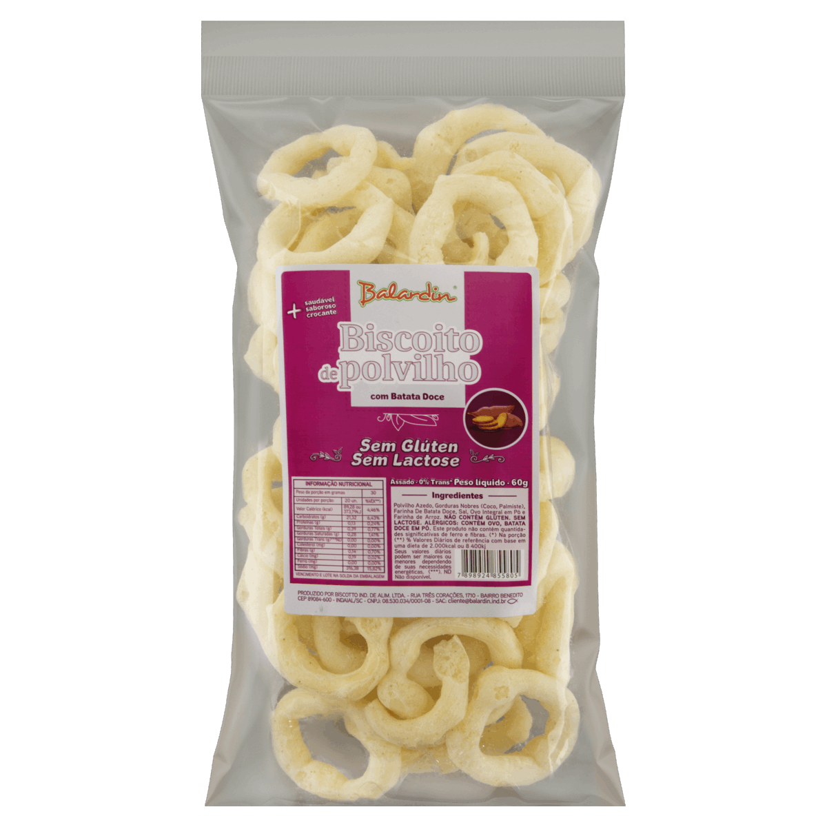 Biscoito de Polvilho com Batata-Doce Balardin Pacote 60g