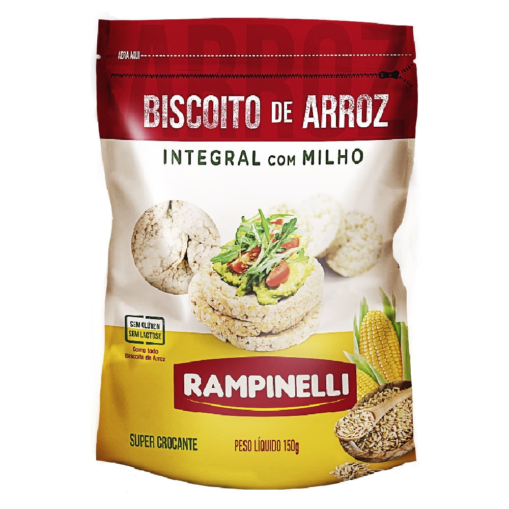 Biscoito de Arroz Integral com Milho Rampineli 150g