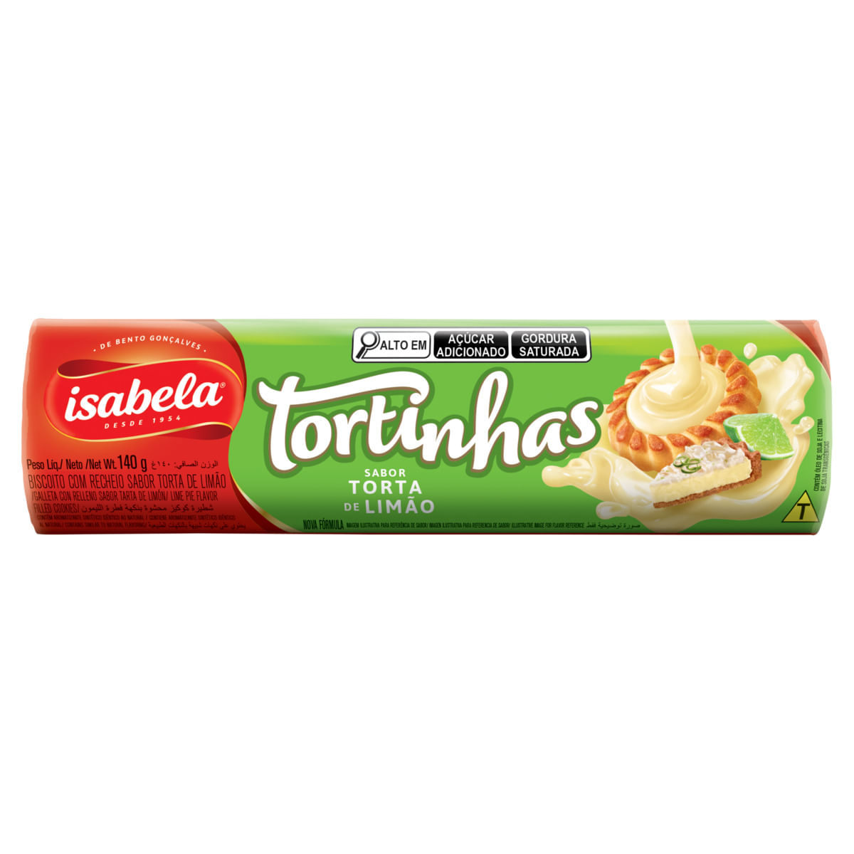 Biscoito Recheio Torta de Limão Isabela Tortinhas Pacote 140g