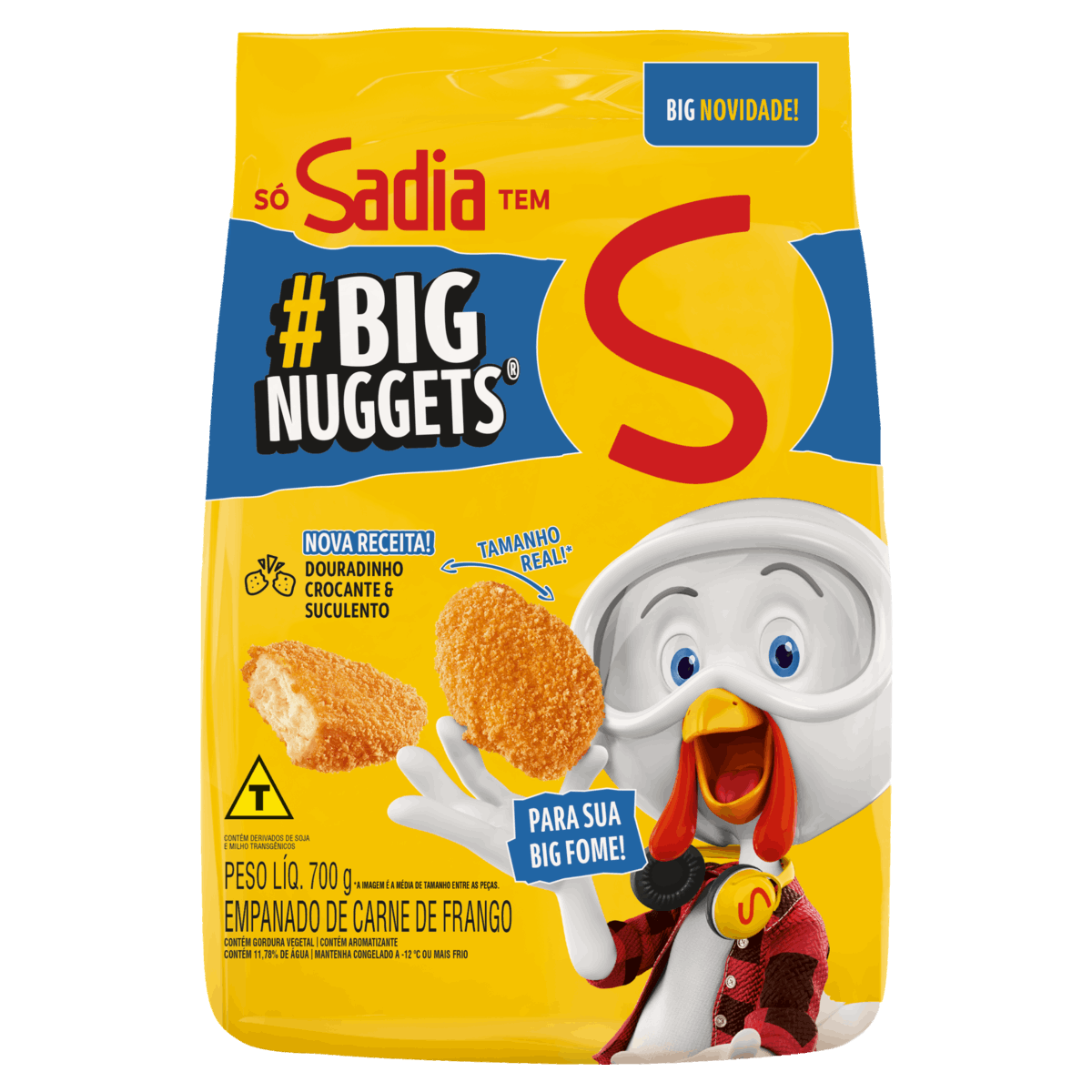 Empanado de Frango Tradicional Sadia Nuggets Pacote 700g Embalagem Econômica