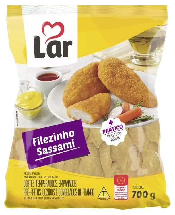 Empanado de Frango Filezinho Sassami Lar Pacote 700g
