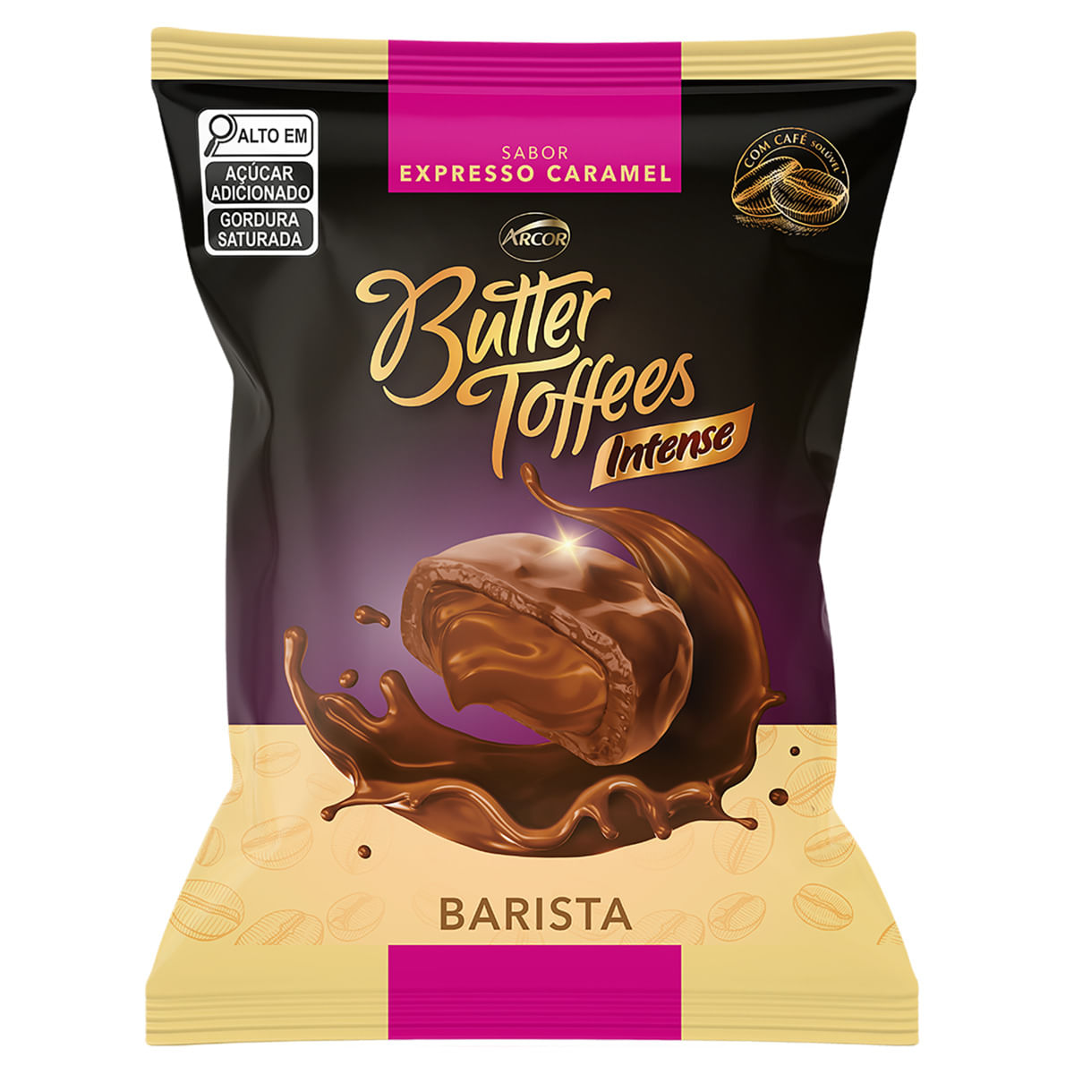 Bala Espresso Caramel Butter Toffees Intense Barista Pacote 90g
