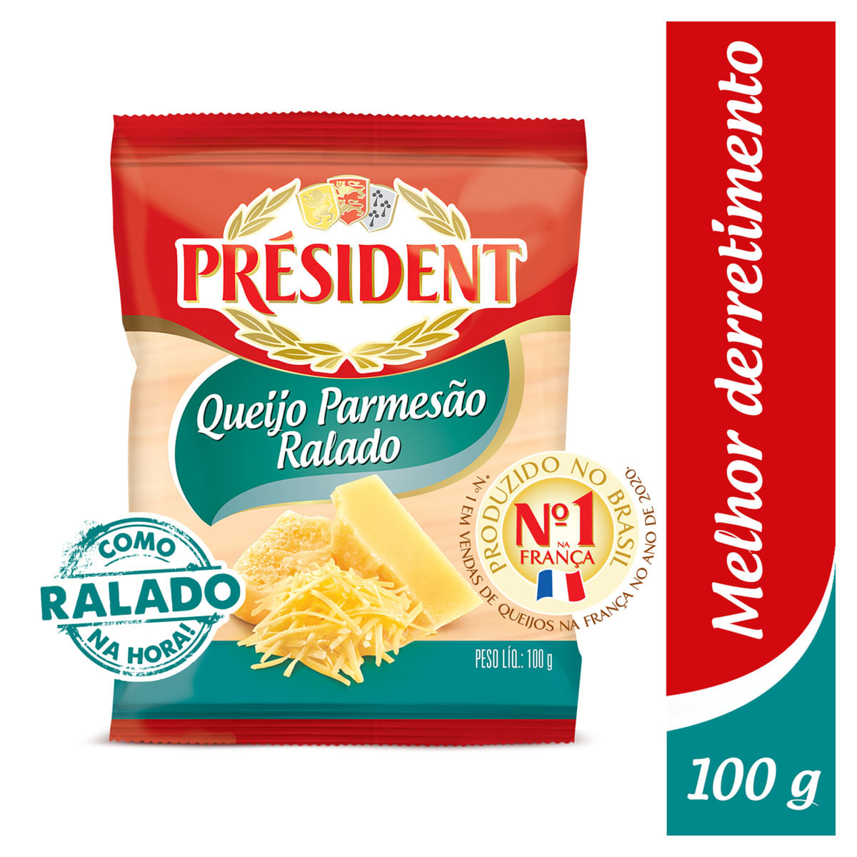Queijo Parmesão Ralado Président Pacote 100g